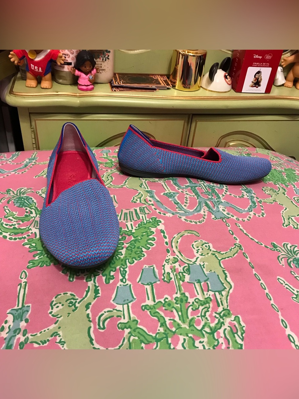 Rothy's The Loafer Bluebell Triple Stitch Knit flats size 7